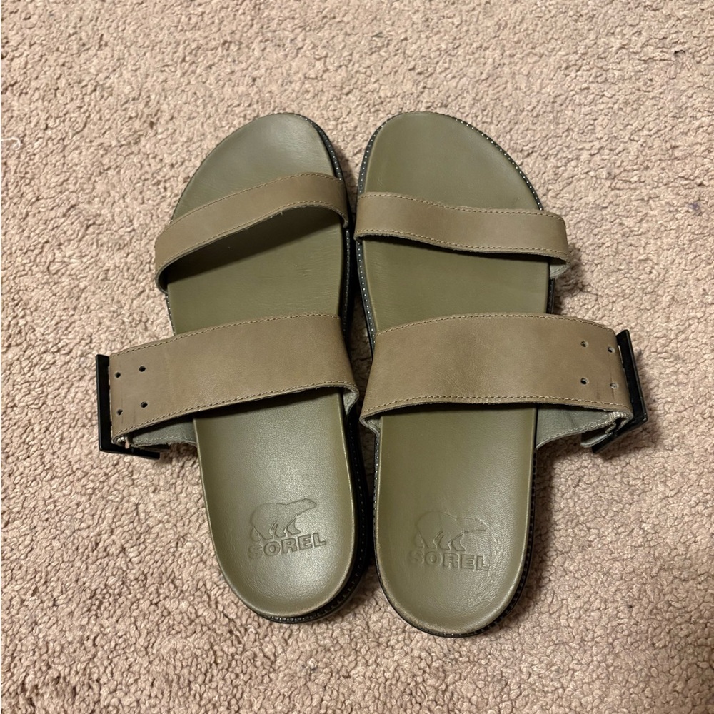 Sorel Roaming Buckle Slide Womens Size 9 Green - Picture 2 of 4